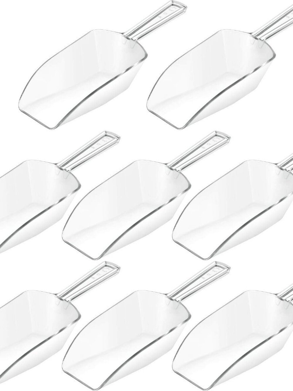 8 Pcs 8 Pcs Clear Plastic Scoop for Food Popcorn Candy, 6.7 Inch